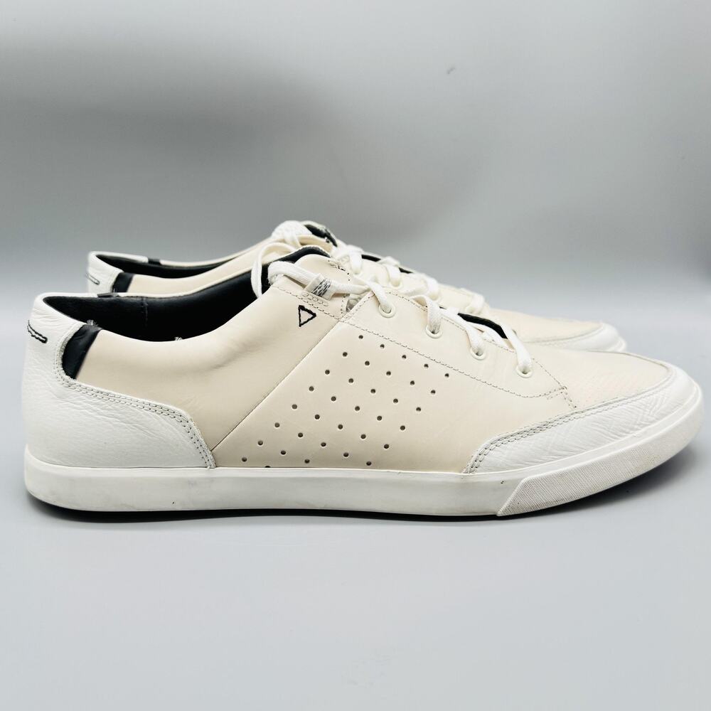 Cole Haan Shoes Mens 13 Beige Leather Low Top Sneakers Casual Lace Up Red Sole